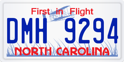 NC license plate DMH9294