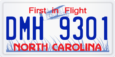 NC license plate DMH9301