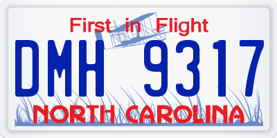 NC license plate DMH9317