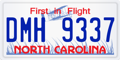 NC license plate DMH9337