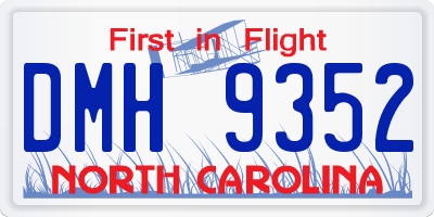 NC license plate DMH9352