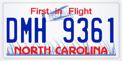 NC license plate DMH9361
