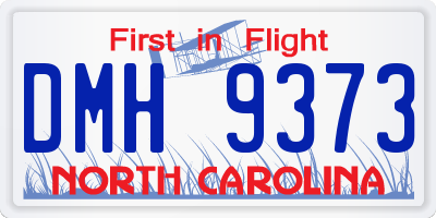 NC license plate DMH9373