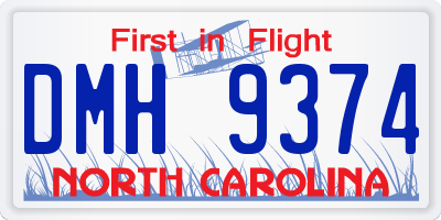NC license plate DMH9374