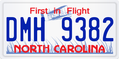 NC license plate DMH9382