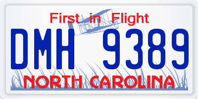 NC license plate DMH9389