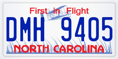 NC license plate DMH9405