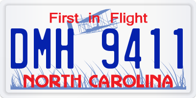 NC license plate DMH9411