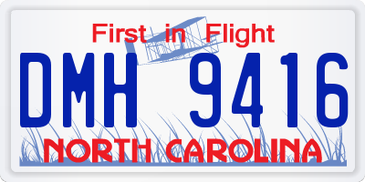 NC license plate DMH9416