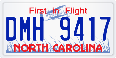 NC license plate DMH9417