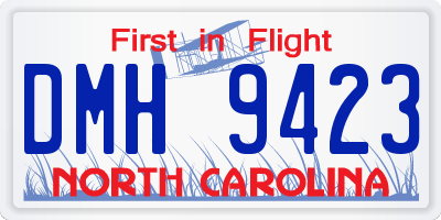 NC license plate DMH9423