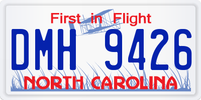 NC license plate DMH9426