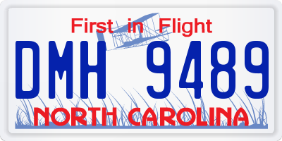 NC license plate DMH9489
