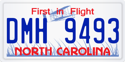 NC license plate DMH9493