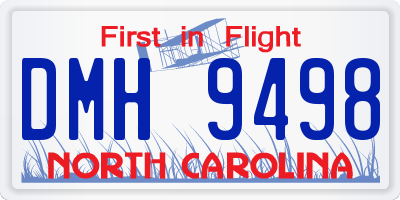 NC license plate DMH9498