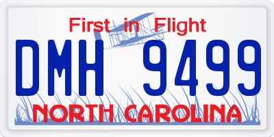 NC license plate DMH9499