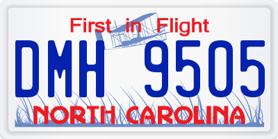 NC license plate DMH9505