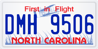 NC license plate DMH9506