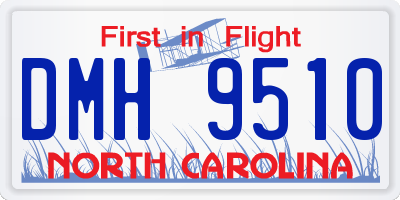 NC license plate DMH9510