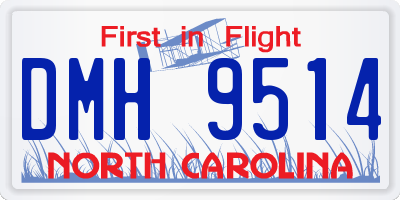 NC license plate DMH9514