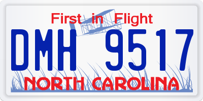 NC license plate DMH9517