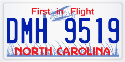 NC license plate DMH9519