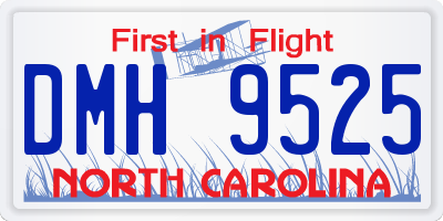 NC license plate DMH9525