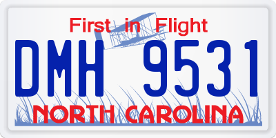 NC license plate DMH9531