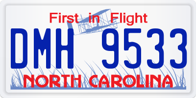NC license plate DMH9533