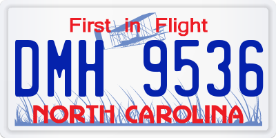 NC license plate DMH9536