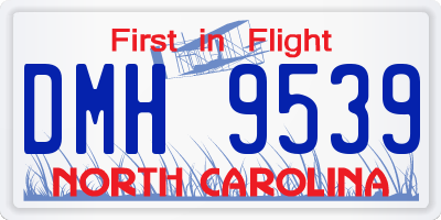 NC license plate DMH9539