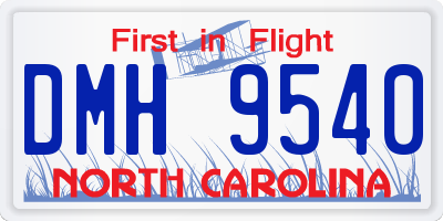 NC license plate DMH9540