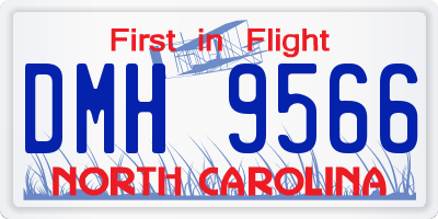 NC license plate DMH9566