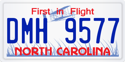 NC license plate DMH9577