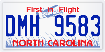 NC license plate DMH9583