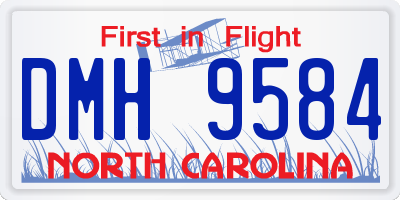 NC license plate DMH9584