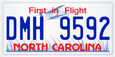 NC license plate DMH9592