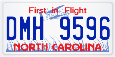 NC license plate DMH9596