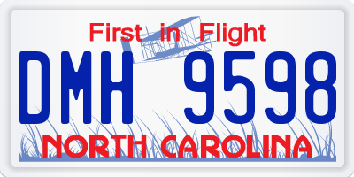 NC license plate DMH9598