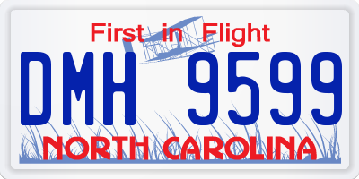 NC license plate DMH9599