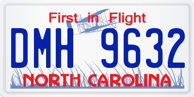 NC license plate DMH9632