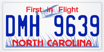 NC license plate DMH9639
