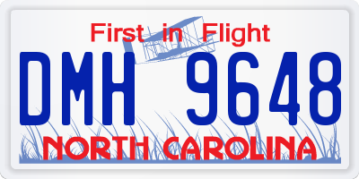 NC license plate DMH9648