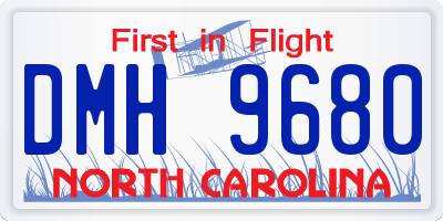 NC license plate DMH9680