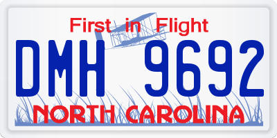 NC license plate DMH9692