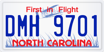NC license plate DMH9701