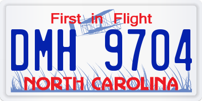 NC license plate DMH9704