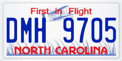 NC license plate DMH9705