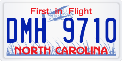 NC license plate DMH9710