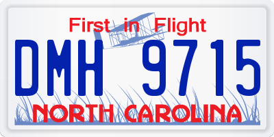 NC license plate DMH9715